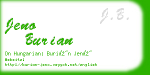 jeno burian business card